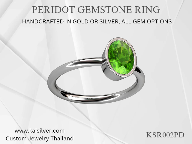 custom peridot gemstone ring kaisilver