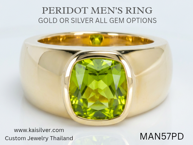 green gemstone ring with peridot