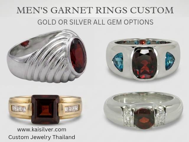 made to order garnet rings for men