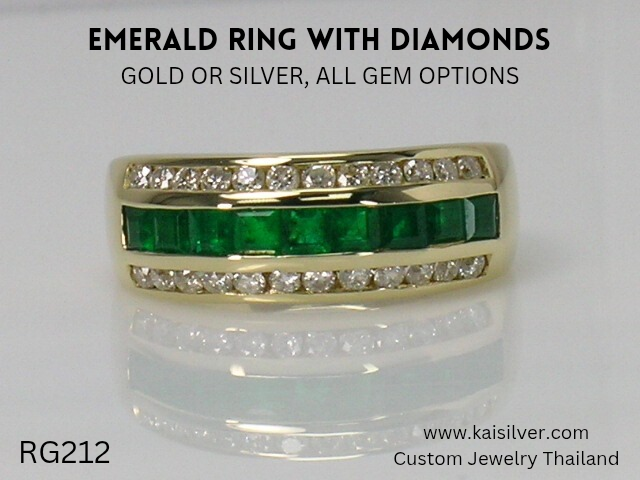 emerald and diamond ring